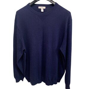 Vintage Turnbury Mens Navy Blue Sweater Sz XL Cashmere Cotton Blend Old Money